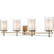 Huderson 4 Light 31 inch Modern Gold Vanity Light Wall Light